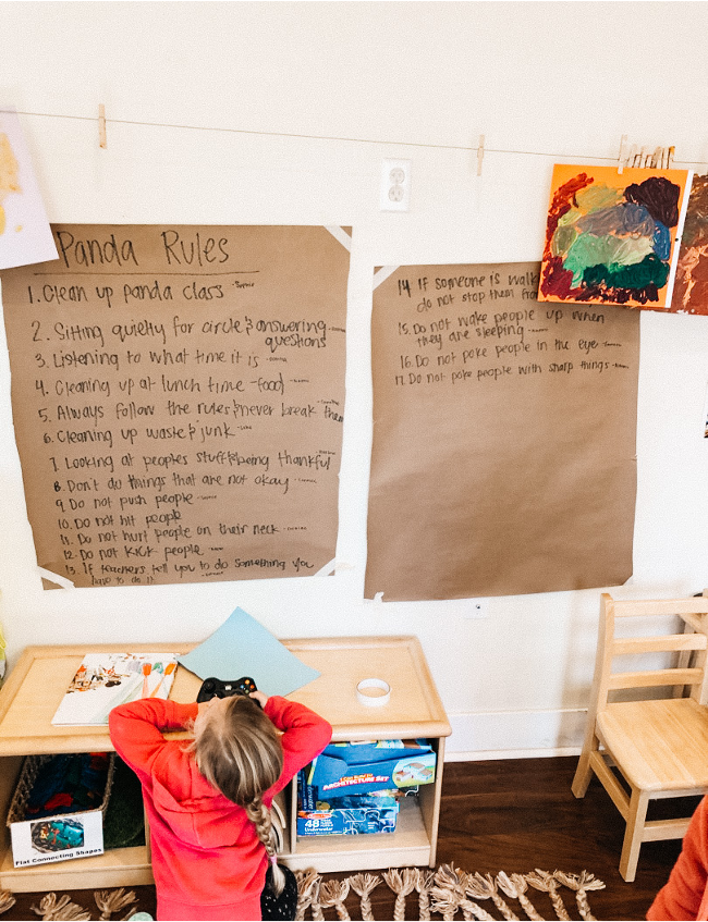Photo of child-led classroom rules