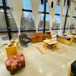 Photo of downtown preschool classroom, with preschool furniture and toys
