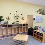 Photo of downtown preschool classroom, with preschool furniture and toys